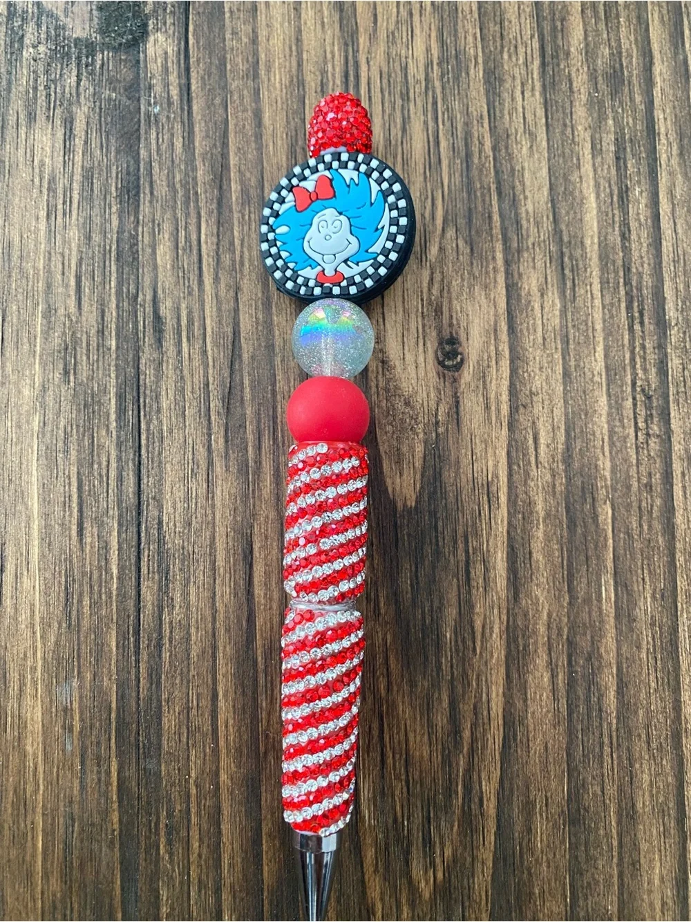 New Red Character Beaded Pen - Unbranded